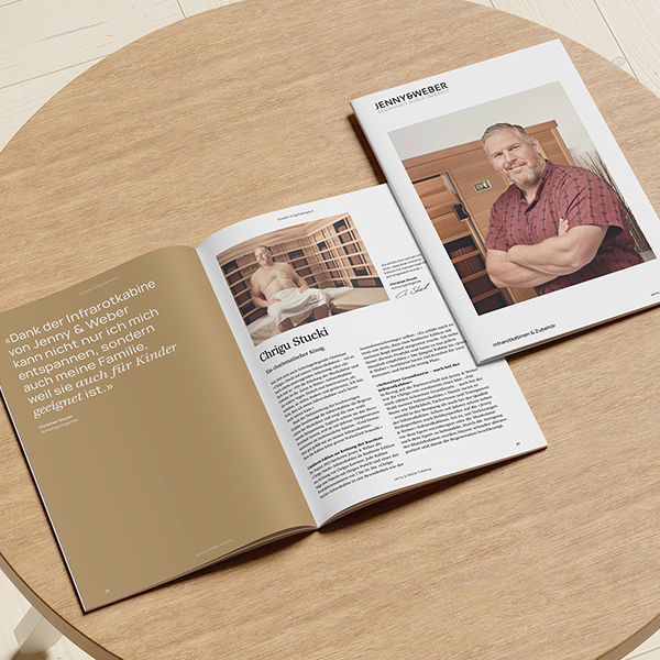 Neuer Katalog der «Jenny & Weber»-Infrarotkabinen, inkl. Zubehör.